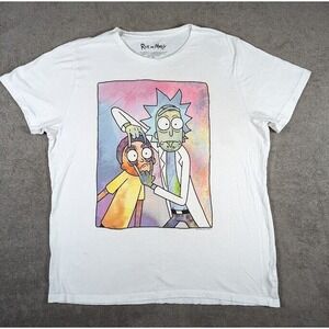 Cartoon Network Rick And Morty T-Shirt Mens Size XL White Short Sleeve